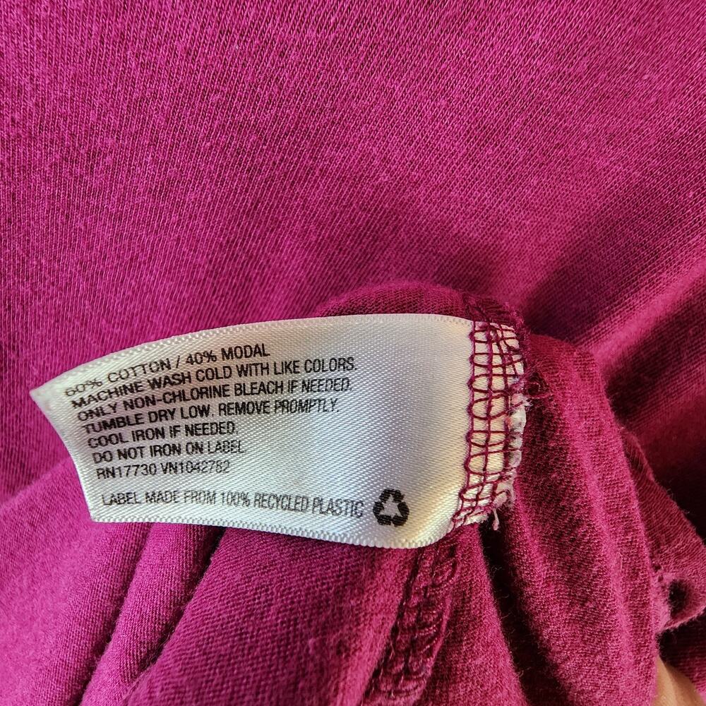 Liz Lange Maternity Scoop Neck Top Large Long Sleeve Magenta Cotton Blend - Picture 8 of 8